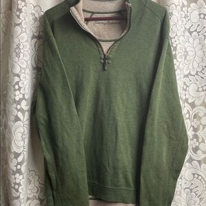 Tommy Bahama Green Zip Up Sweater Reversible